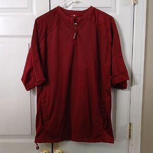 Elite  deep red pullover short sleeve fleece inside shirt side pockets Sz M NWOT